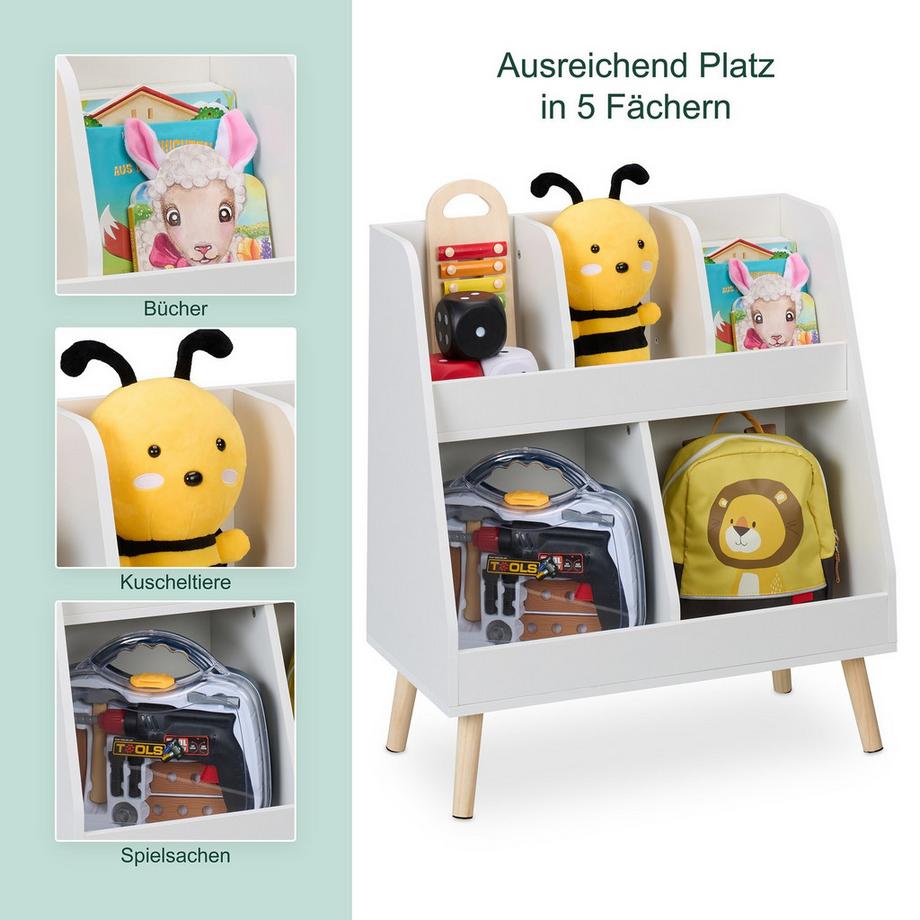 Northix Kinderbücherregal mit 5 Fächern  