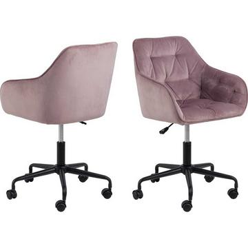 Chaise de bureau Shields VIC Tissu Dusty Rose Noir