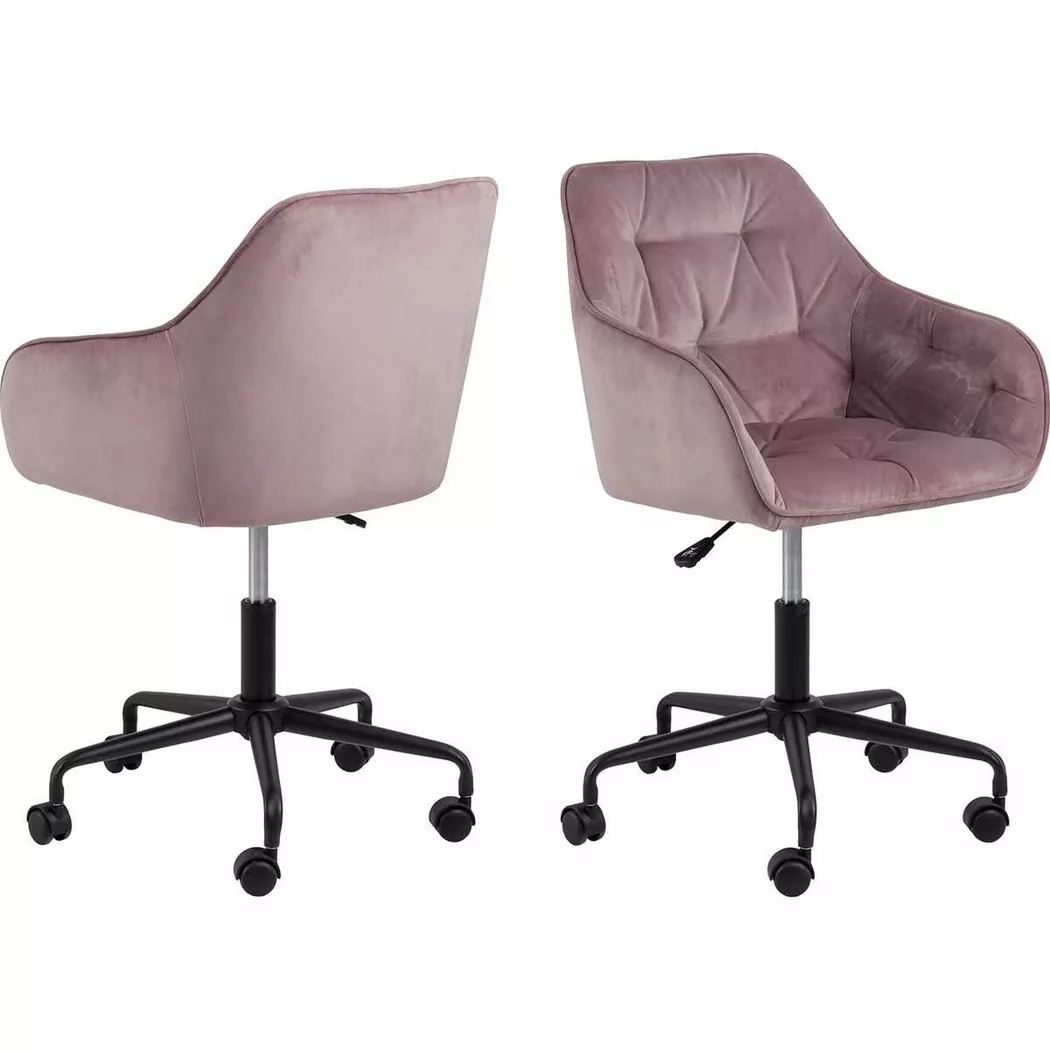 mutoni – Bürostuhl Shields VIC Stoff Dusty Rose Schwarz, One Size, Rosa