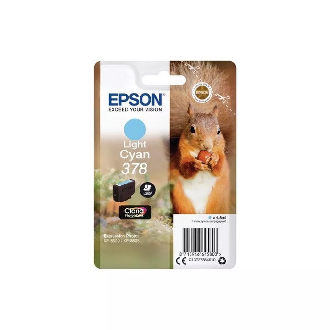 Epson – Tintenpatrone 378 light cyan T378540 XP-8500/8505 360 Seiten, Cyan-Blau, One Size