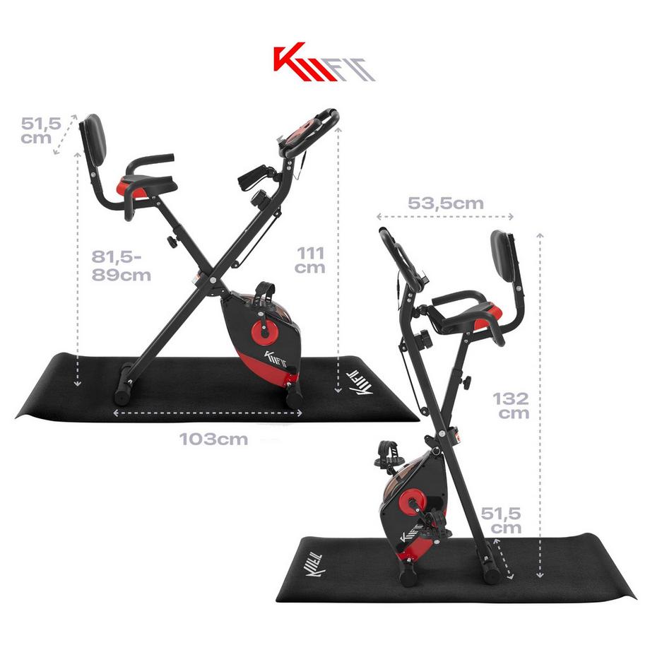 KM-Fit  Vélo d'appartement Vélo de fitness, Vélo fitness pliable, Jusqu'à 100 kg 