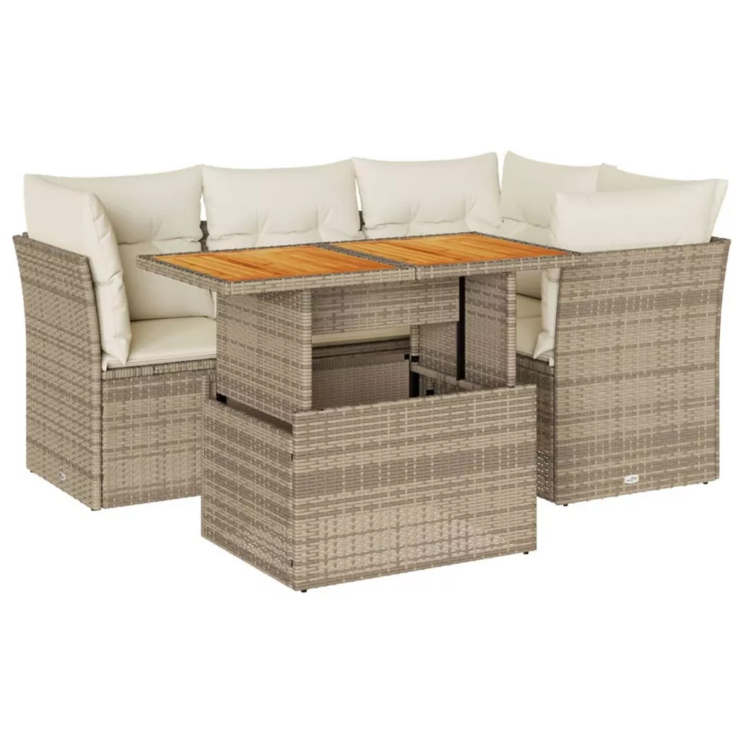 VidaXL - Garten sofagarnitur poly-rattan, One Size, Beige