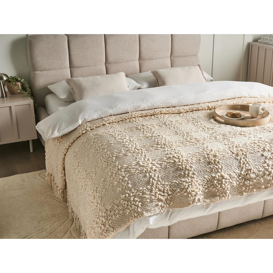 Beliani Boho VELLA Baumwoll Kuscheldecke  