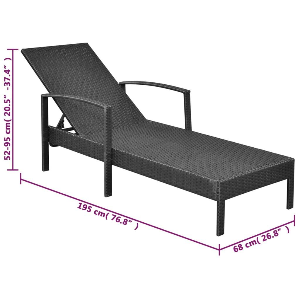 VidaXL Chaise longue rotin synthétique  