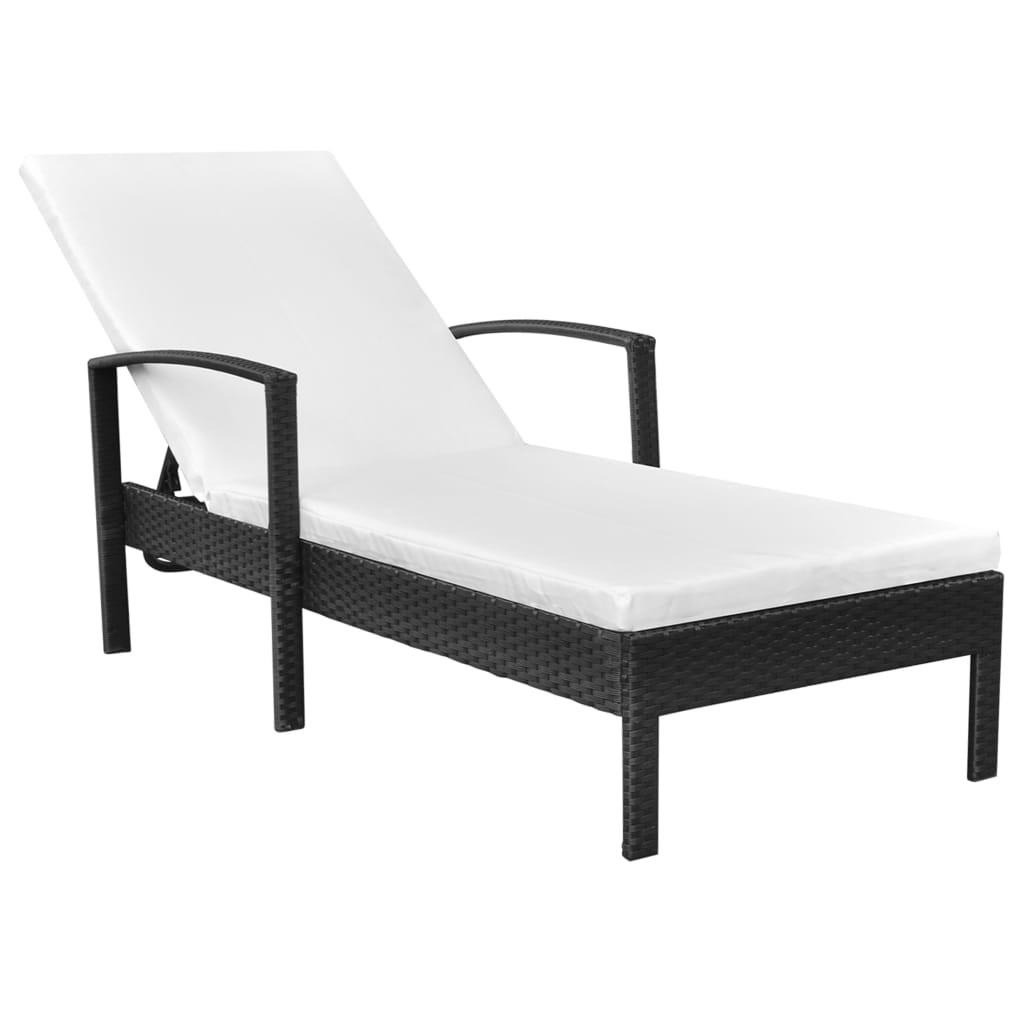 VidaXL Chaise longue rotin synthétique  