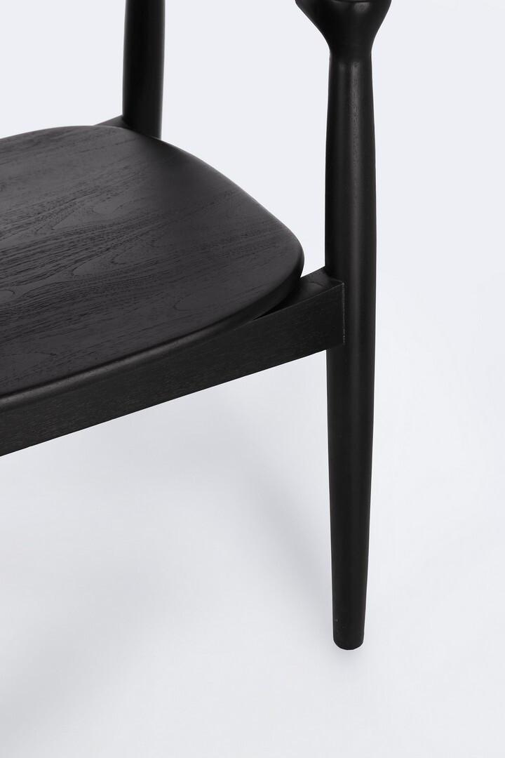 mutoni Chaise avec accoudoirs Idris noir  