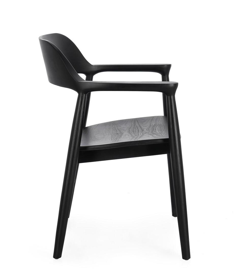 mutoni Chaise avec accoudoirs Idris noir  