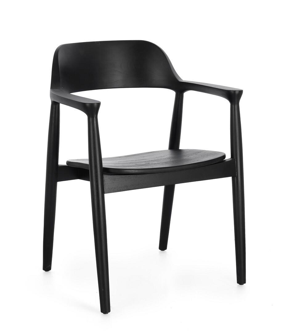 mutoni Chaise avec accoudoirs Idris noir  