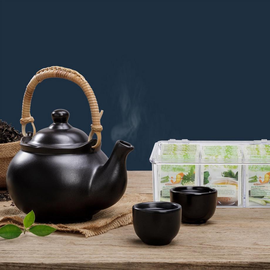 B2X Scatola da tè trasparente con 6 scomparti  