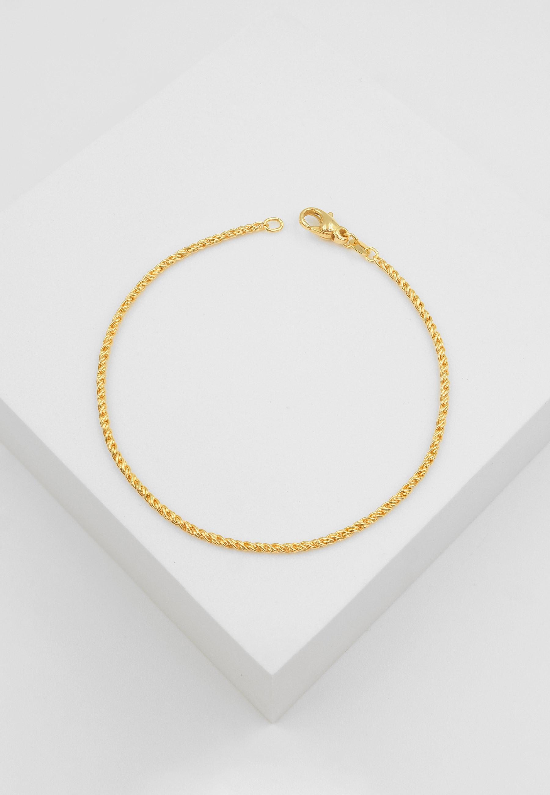 MUAU Schmuck  Bracelet Doppelanker linksgedreht Gelbgold 750, 1.9mm, 19cm 