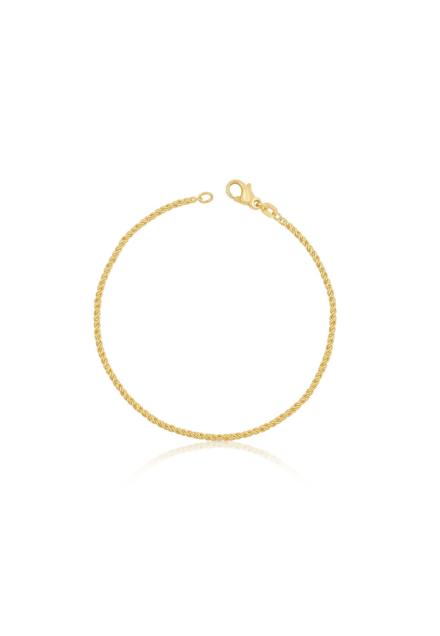 MUAU Schmuck  Bracelet Doppelanker linksgedreht Gelbgold 750, 1.9mm, 19cm 