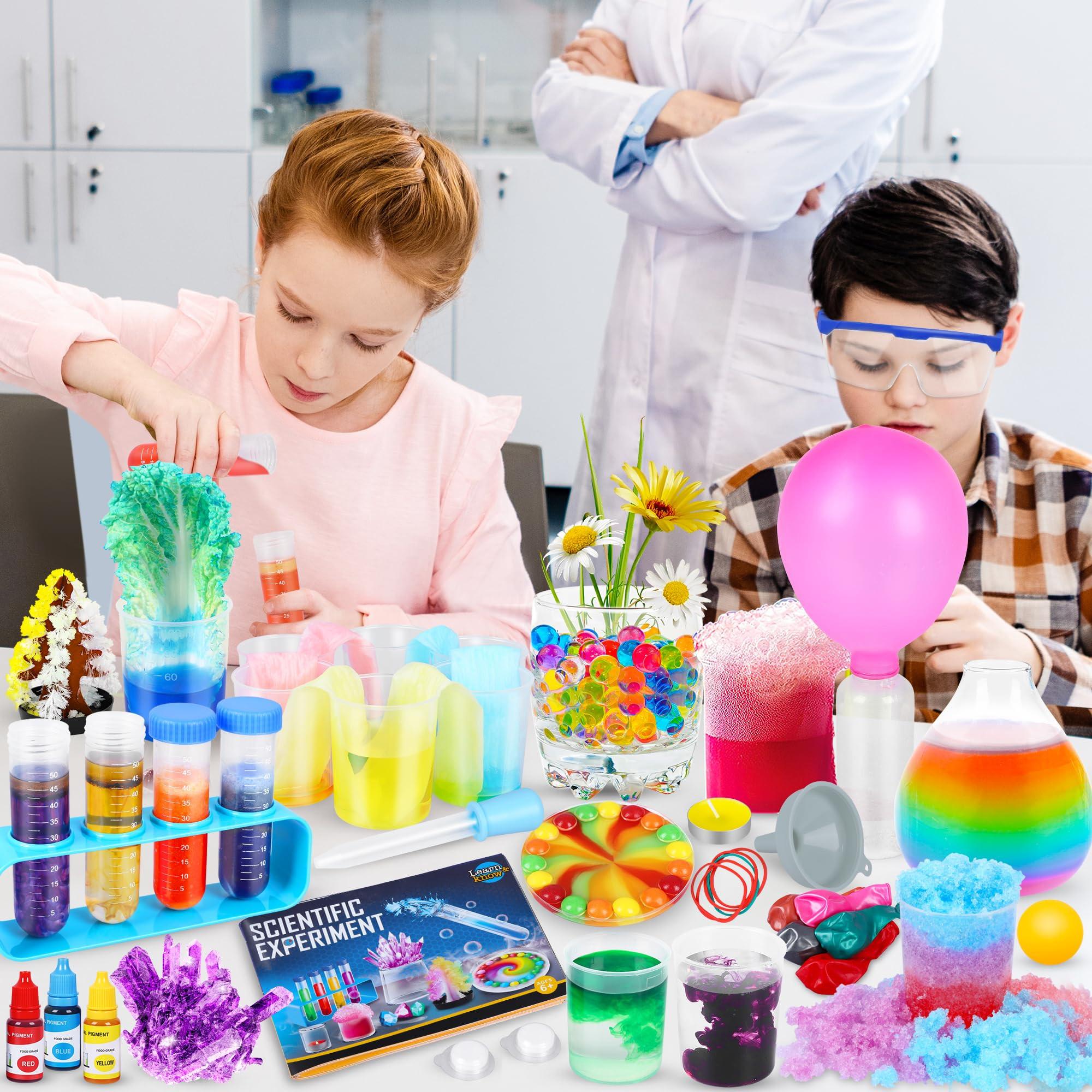 Activity-board  80+ Wissenschaft Experimente Kit für Kinder, STEM Aktivitäten Wissenschaftler Spielzeug Geschenke Chemie Set, wachsen Kristalle, Vulkan, Chemielabor 
