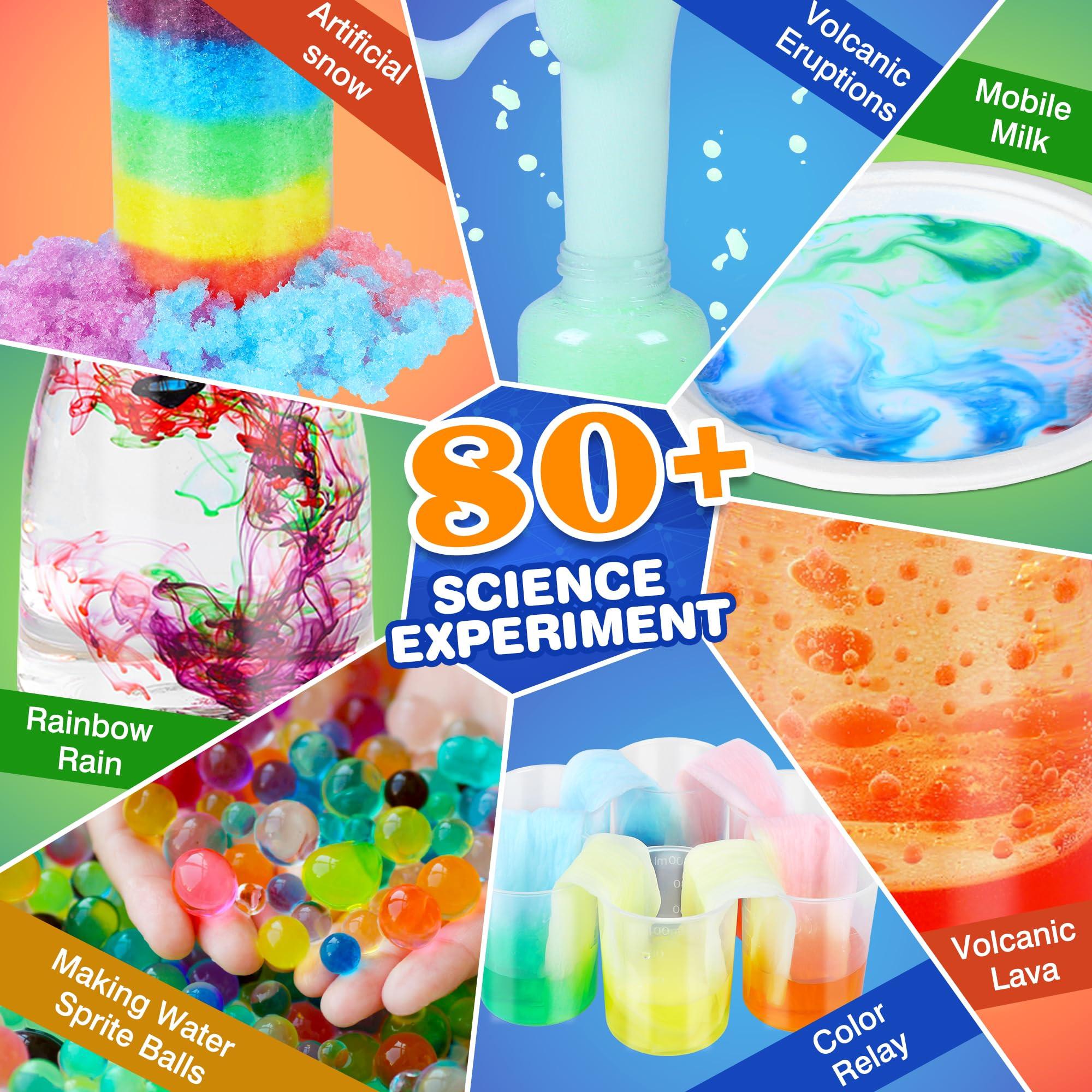 Activity-board  Kit de 80+ expériences scientifiques pour enfants, jouets scientifiques STEM, kit de chimie, culture de cristaux, volcan, laboratoire de chimie 