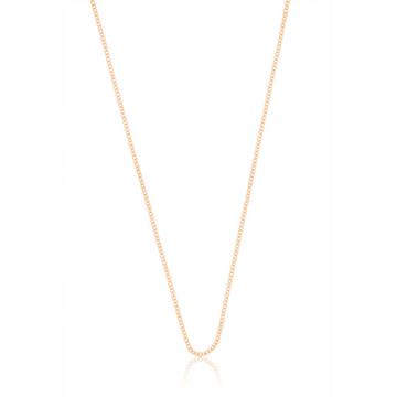 Collier rond forçat or rose 750, 1.5mm, 42cm