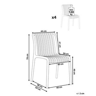 Beliani Lot de 4 chaises de jardin en Polypropylène Moderne ARICCIA  
