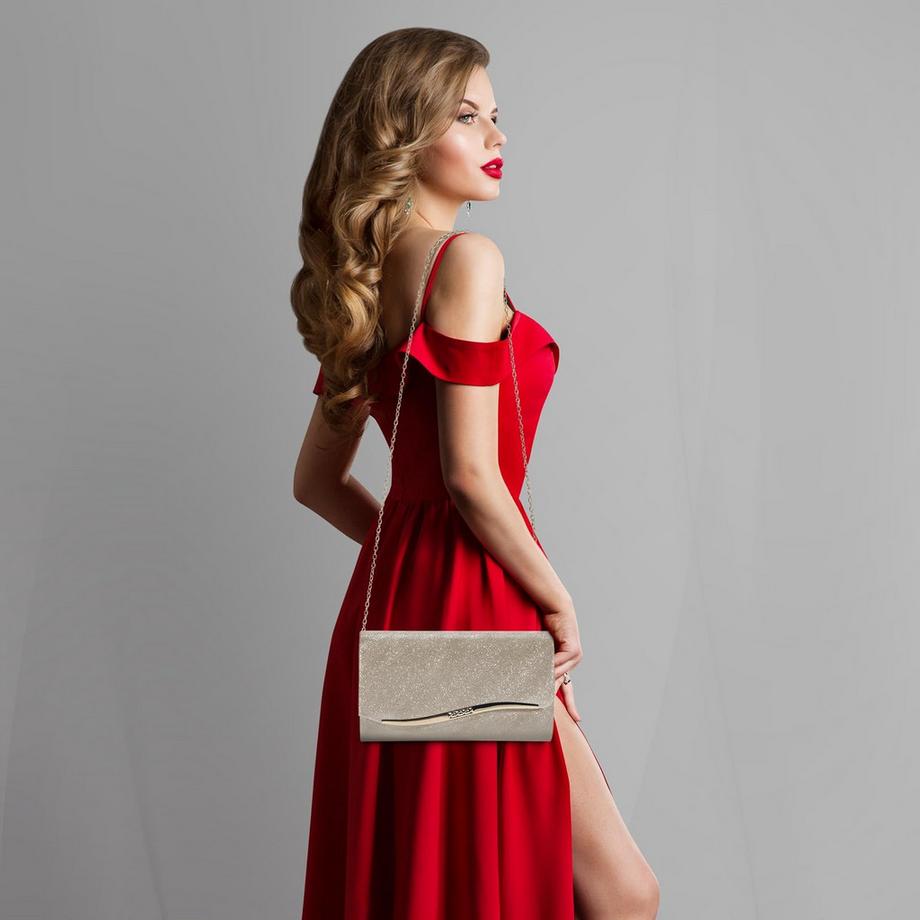 Only-bags.store Borsa a mano da sera alla moda Elegante pochette da sposa con catena  