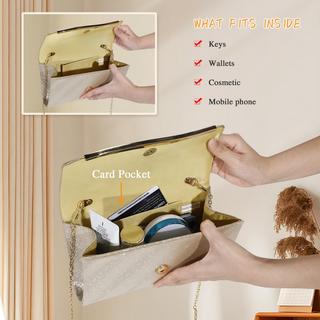 Only-bags.store Modische Abendhandtasche Elegante Hochzeitsketten-Clutch  