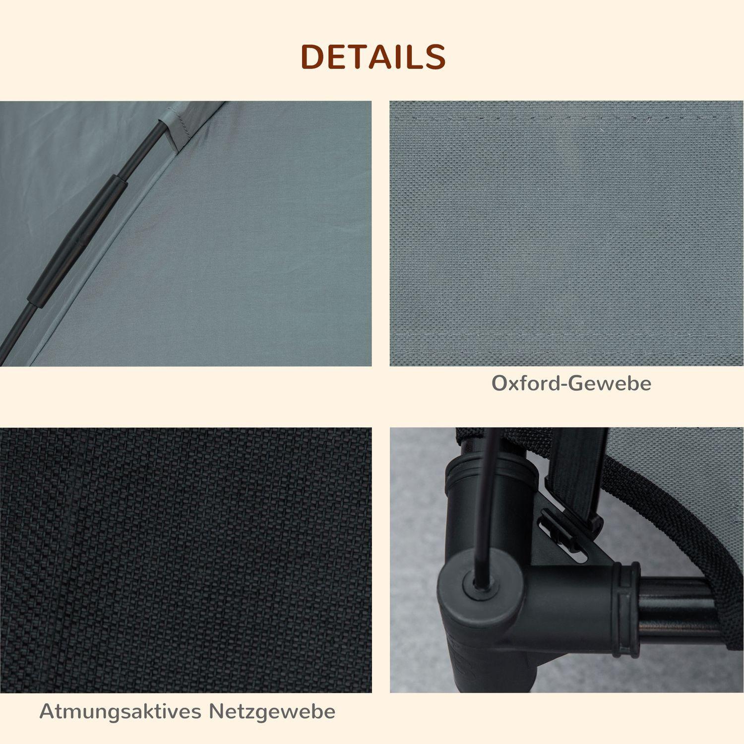 Northio  Lettino Per Cani Da Esterno Con Tetto Rialzato Per Animali Domestici Con Baldacchino, Tessuto In Taffetà Traspirante, Grigio, 61X46X62Cm 