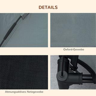 Northio  Lettino Per Cani Da Esterno Con Tetto Rialzato Per Animali Domestici Con Baldacchino, Tessuto In Taffetà Traspirante, Grigio, 61X46X62Cm 