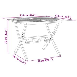 VidaXL Table de jardin bois d'acacia  