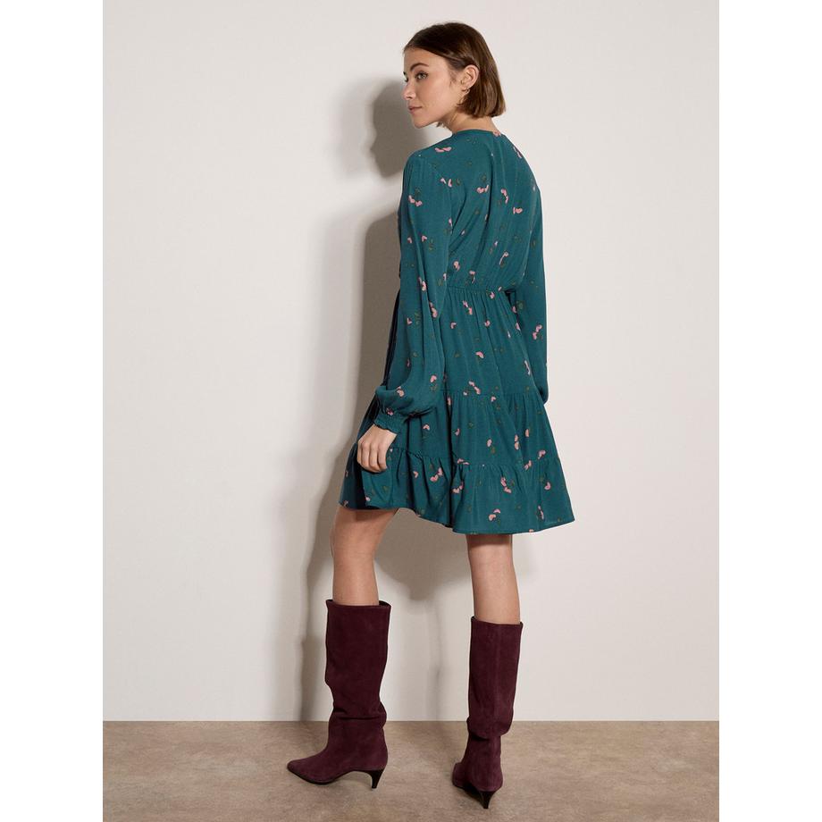 APRICOT Mini-robe en crêpe à imprimé cerises  