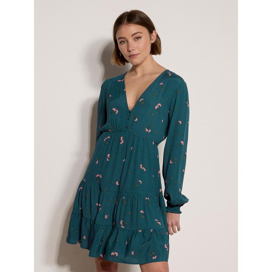 Mini-robe en crêpe à imprimé cerises