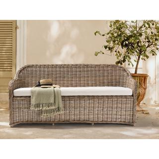 Beliani Panca da giardino con cuscino en Rattan Boho SUSUA  