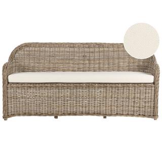 Beliani Panca da giardino con cuscino en Rattan Boho SUSUA  