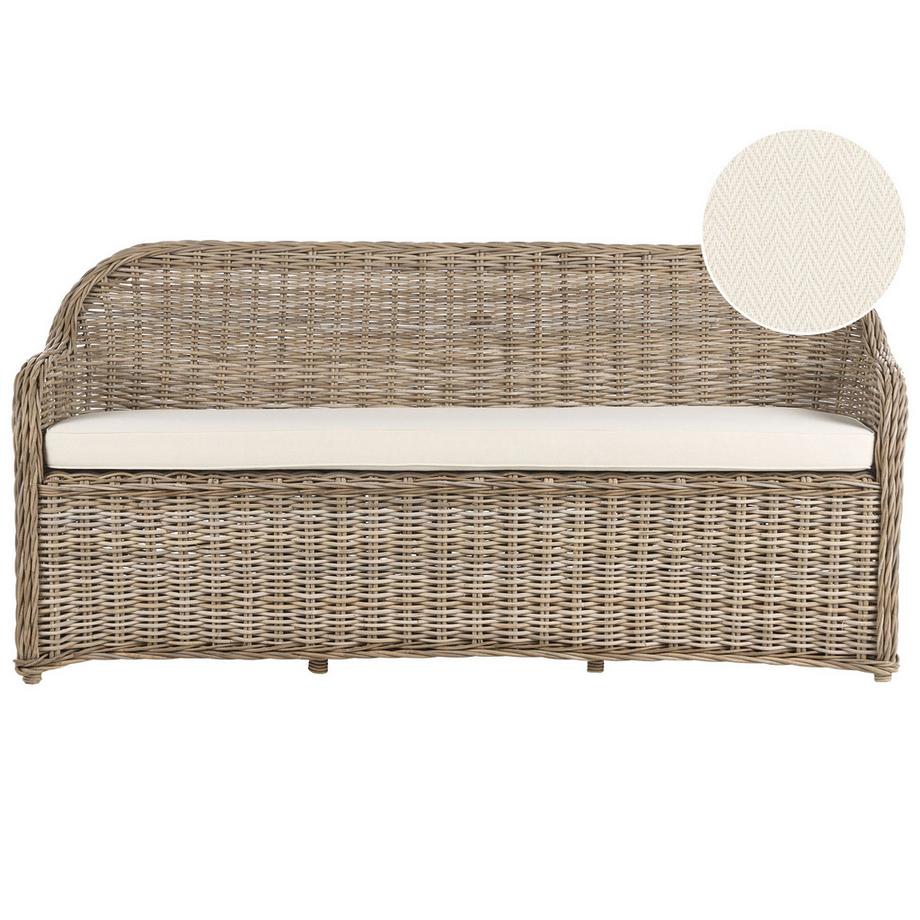 Beliani Banc avec coussin d'assise en Rotin Boho SUSUA  