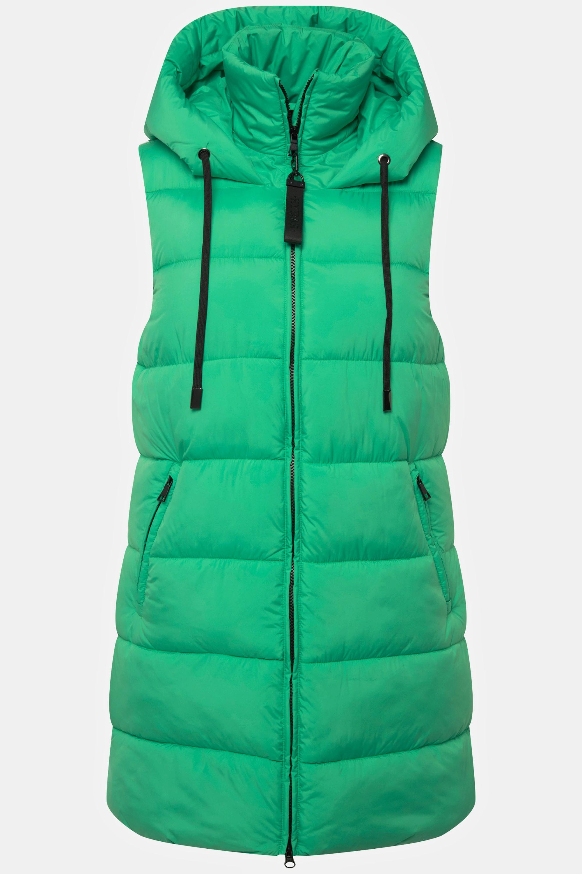 Ulla Popken  Gilet lungo, trapuntato e idrorepellente HYPRAR con zip a doppio cursore 