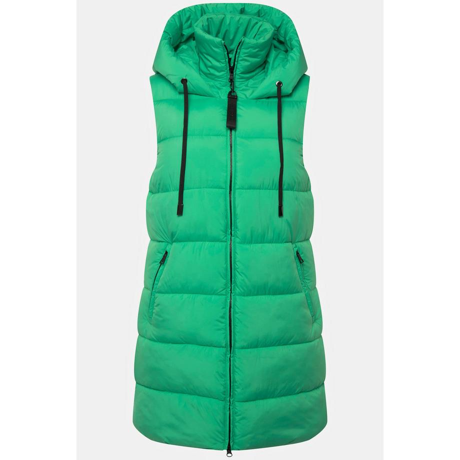 Ulla Popken Long Gilet Matelassé Fermeture Éclair à Double Sens Déperlant  
