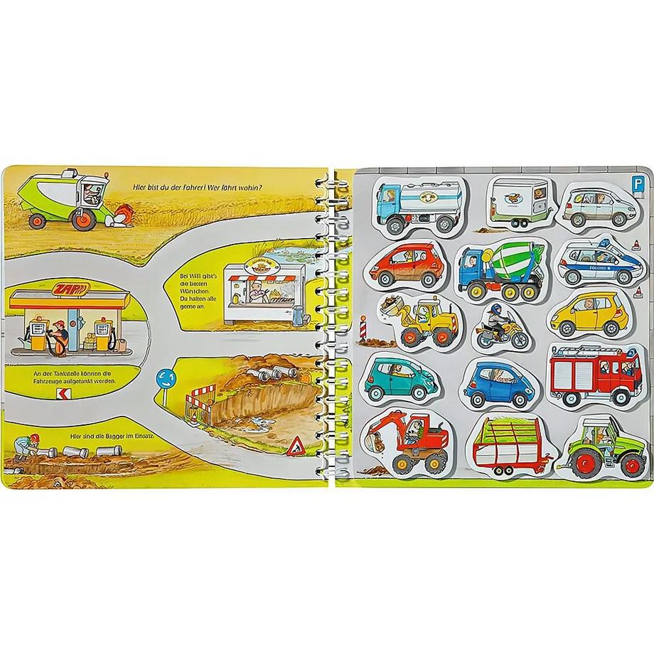 ministeps: Wer fährt wohin? Mein großes Spielbuch mit 22 Magneten: Magnetbuch ab 2 Jahren, Kinderbuch, Pappbilderbuch Gernhäuser, Susanne; Metzger, Wolfgang (Illustrationen) Gebundene Ausgabe 