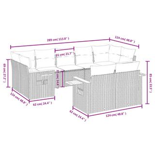 VidaXL Ensemble de canapés de jardin rotin synthétique  