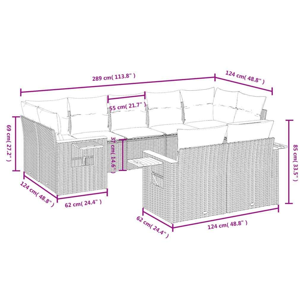 VidaXL Ensemble de canapés de jardin rotin synthétique  