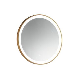 Vente-unique Miroir de salle de bain lumineux rond doré avec Leds - D80 cm - NUMEA  