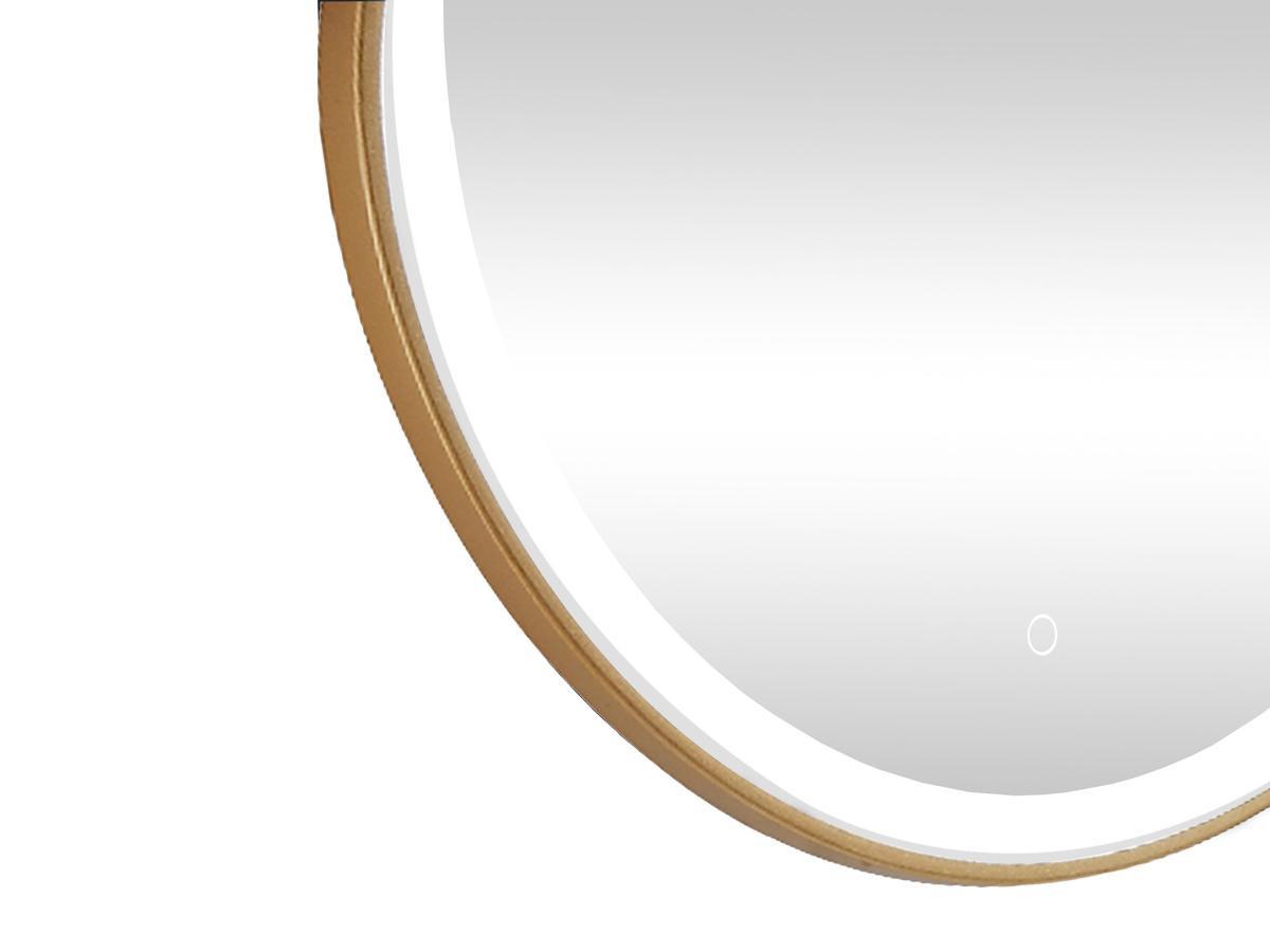 Vente-unique Miroir de salle de bain lumineux rond doré avec Leds - D80 cm - NUMEA  
