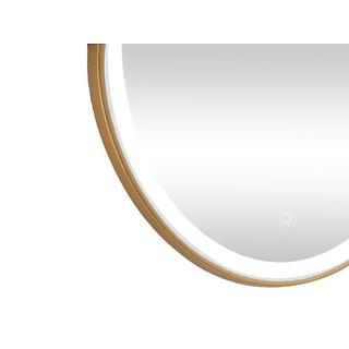 Vente-unique Miroir de salle de bain lumineux rond doré avec Leds - D80 cm - NUMEA  