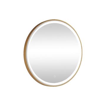 Badezimmerspiegel rund mit LED-Beleuchtung - D 80 cm - Goldfarben - NUMEA
