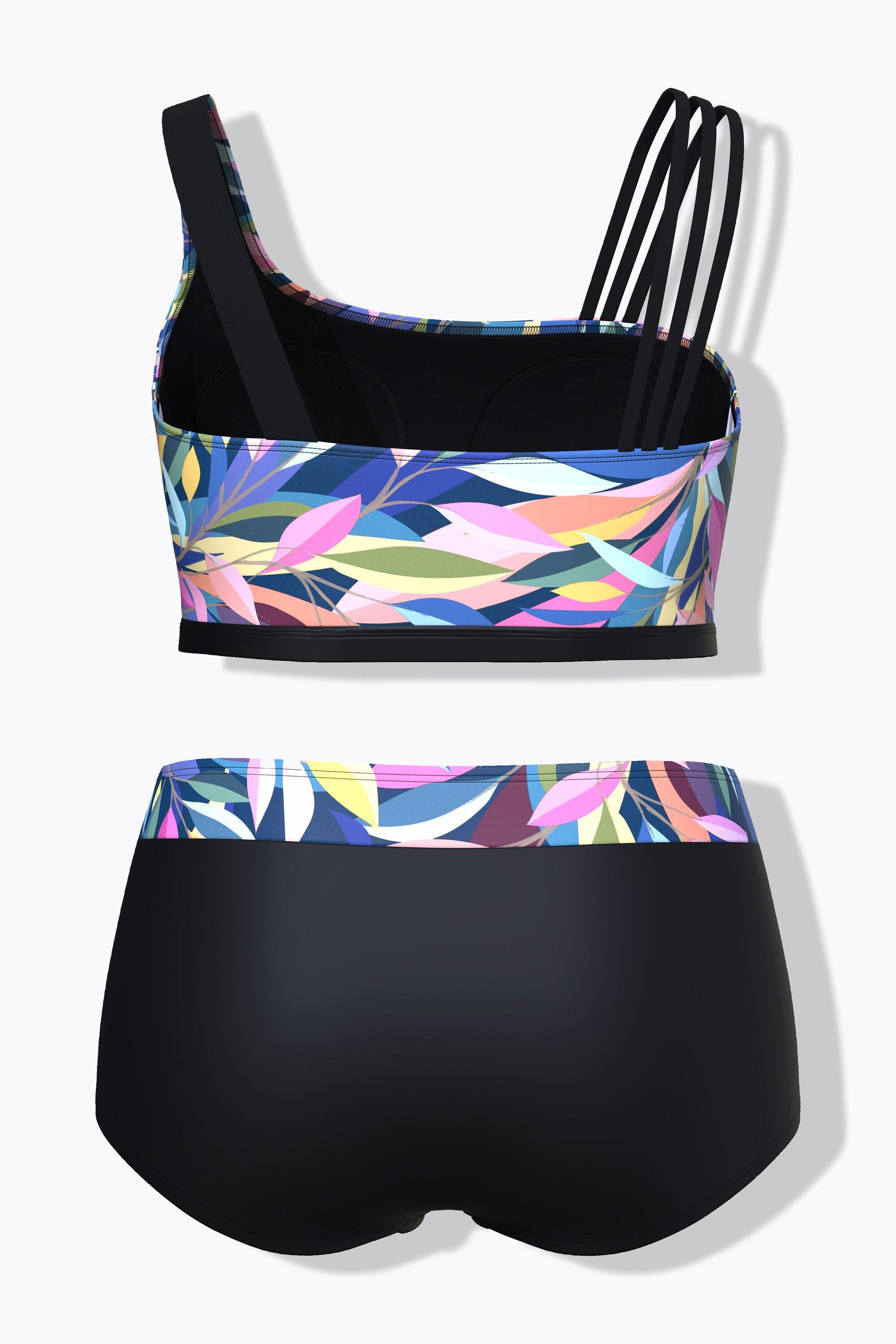 Ulla Popken Bikini Stampa Foglie Coppe Morbide Spalline Triple  