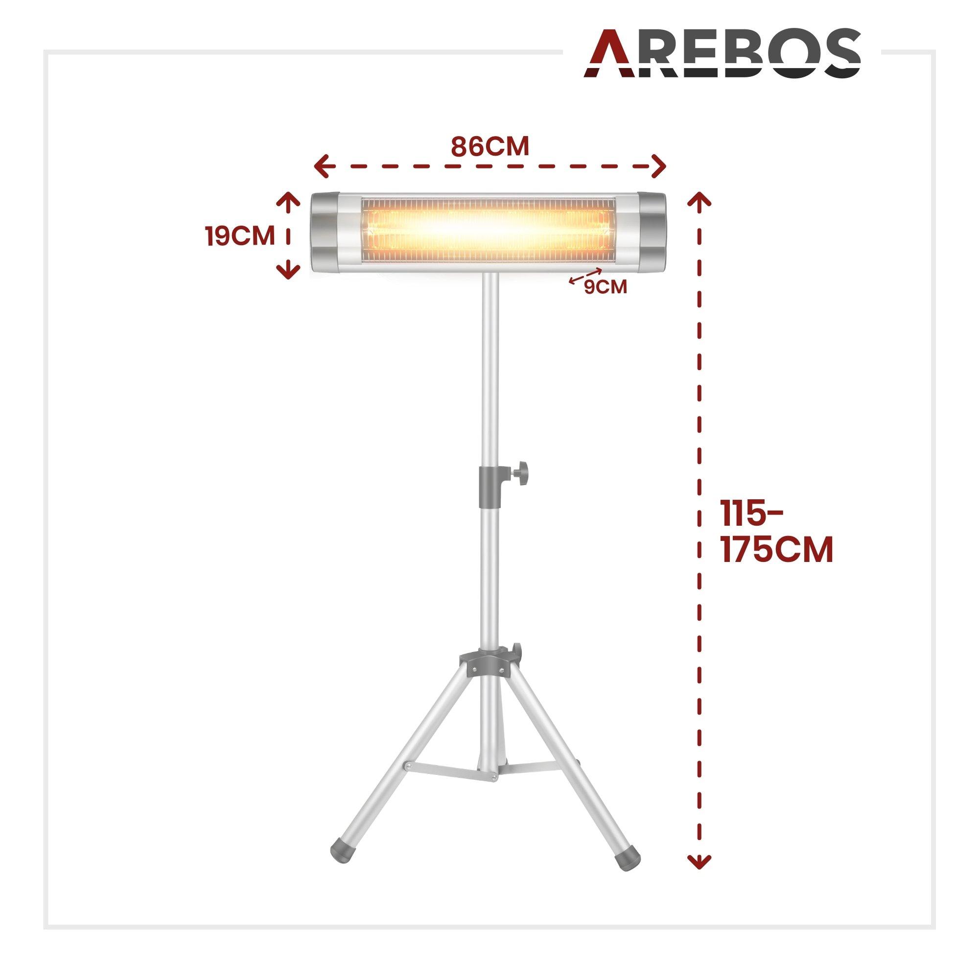 Arebos Riscaldatore radiante a infrarossi Riscaldatore a infrarossi  