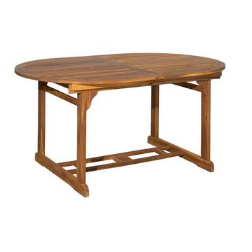 Table à rallonge de jardin acacia ovale 150/200x100