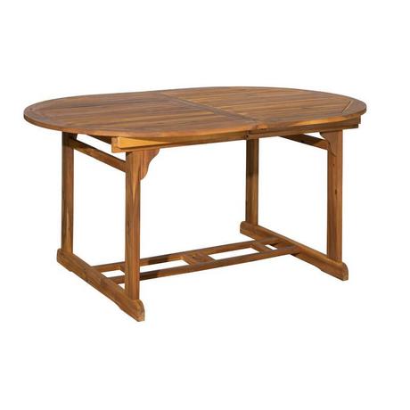 mutoni Table à rallonge de jardin acacia ovale 150/200x100  