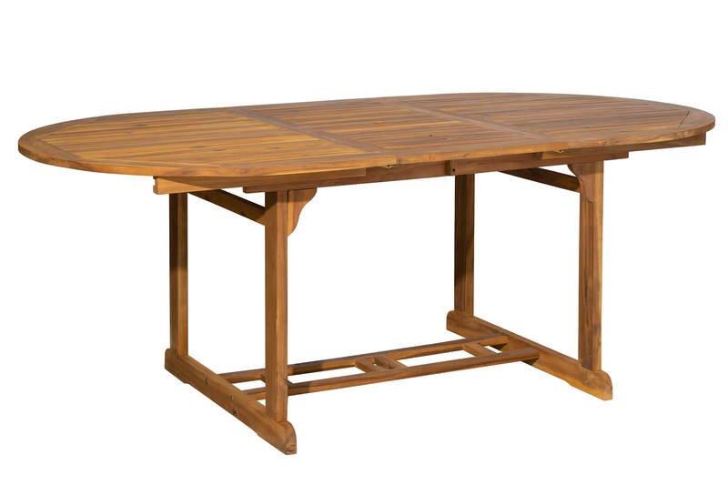 mutoni Table à rallonge de jardin acacia ovale 150/200x100  