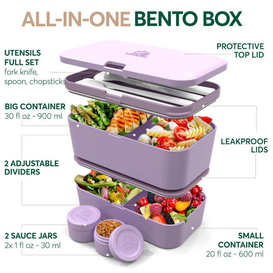 Umami Bento Box Nestable L Lavender  