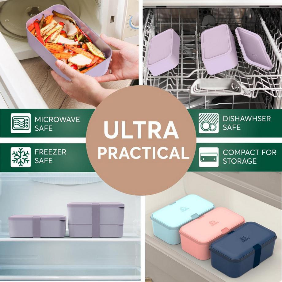 Umami Bento Box Nestable L Lavender  