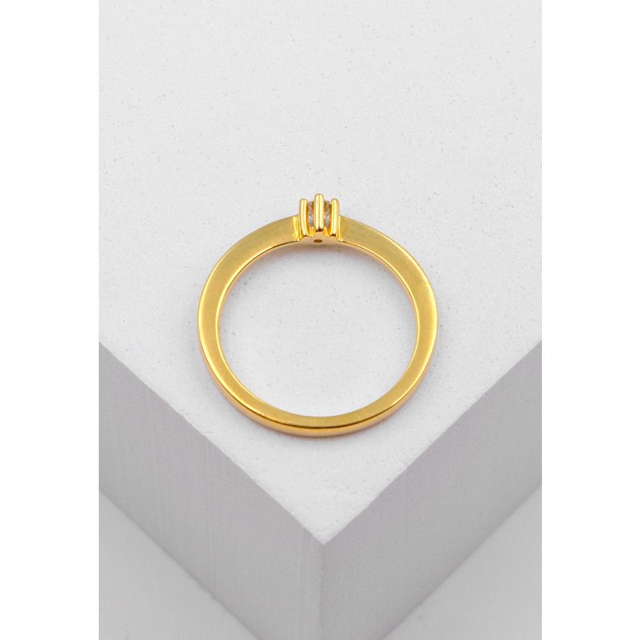 MUAU Schmuck  Bague solitaire diamant 0,10ct. or jaune 750 