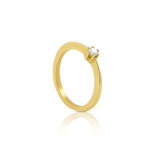 MUAU Schmuck  Bague solitaire diamant 0,10ct. or jaune 750 