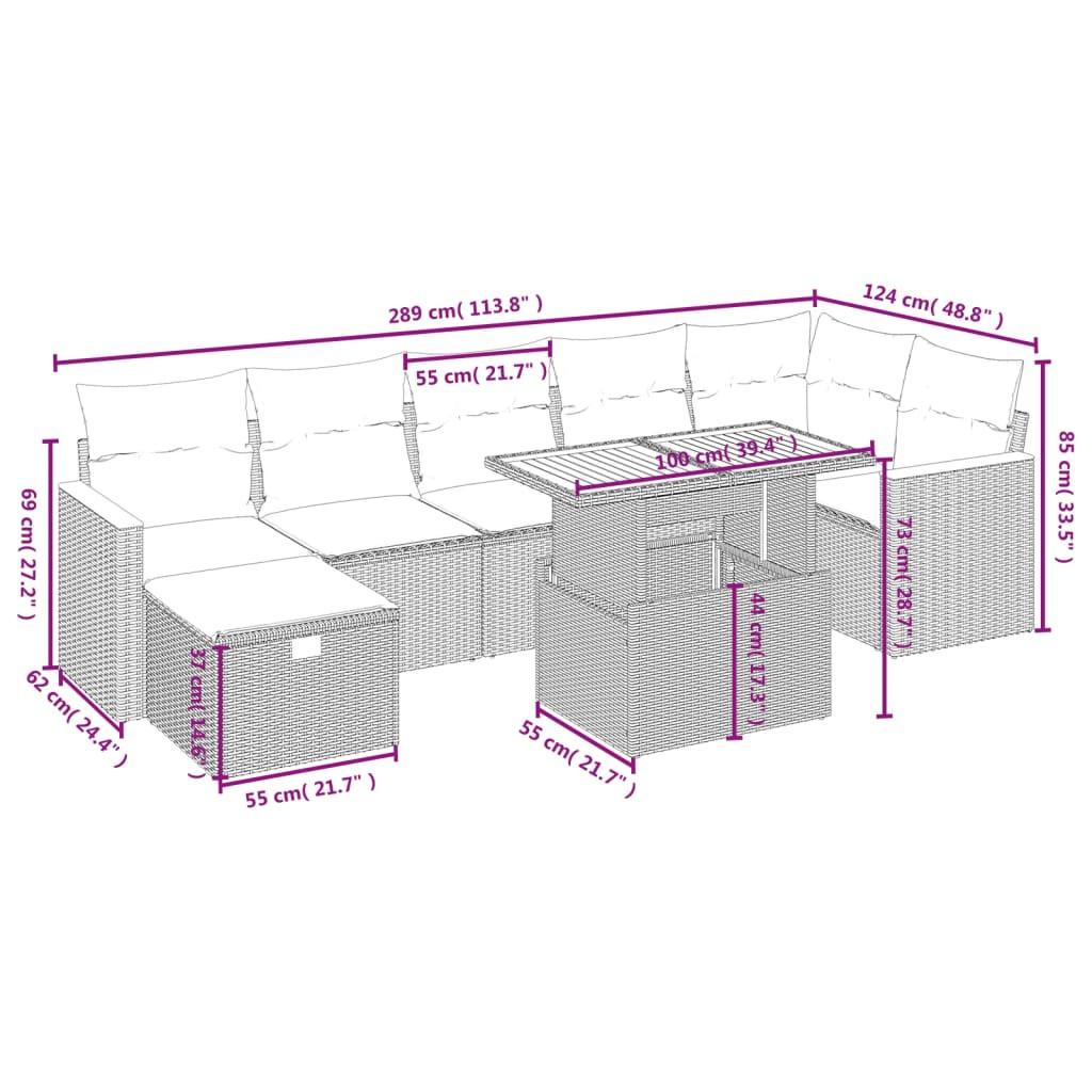 VidaXL Ensemble de canapés de jardin rotin synthétique  