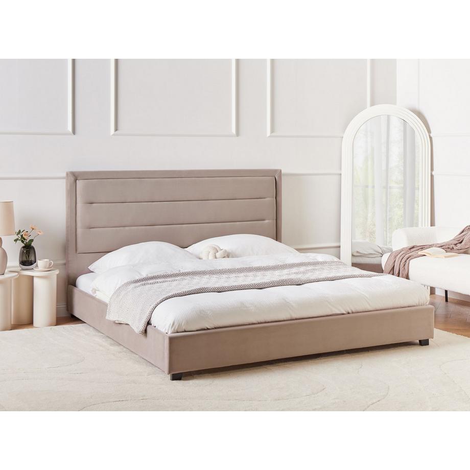 Beliani Wasserbett aus Samtstoff  ROUEN  