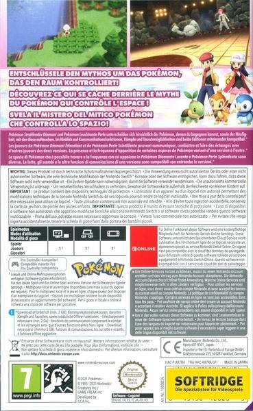 GAME  Pokémon Leuchtende Perle Standard Tedesca, Inglese, ESP, Francese, ITA Nintendo Switch 